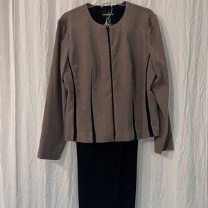 Positive Attitude Women's Pant Suit Taupe & Black Size 14